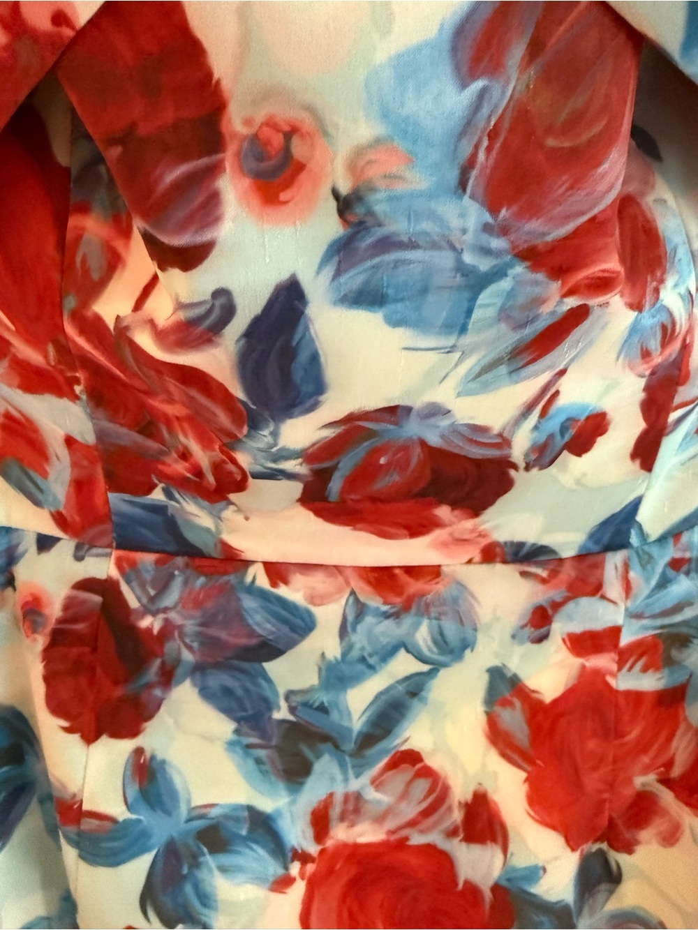 Rebecca Vallance Fleurette floral taffeta midi Dress Red, Blue- size US 6 - Picture 7 of 16